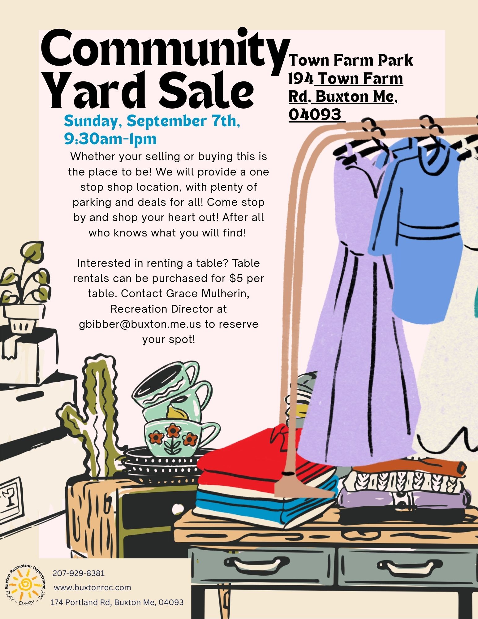 Sunday - September 7th,  9:30 - 1:00PM