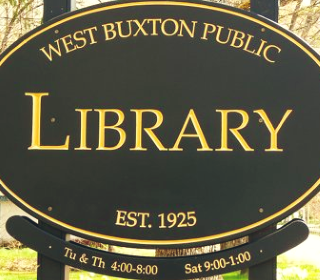 West Buxton Public Library Sign